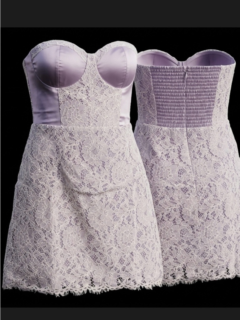 Fate Strapless Lace Bustier Dress - Lavender Size XS, S, M, L, XL Homecoming